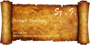 Szegő Ibolya névjegykártya